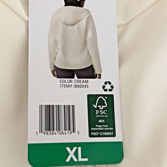 32 Degrees Womens X-Large Cream White Softshell Windbreaker Jacket Hooded XL New - Picture 7 of 11